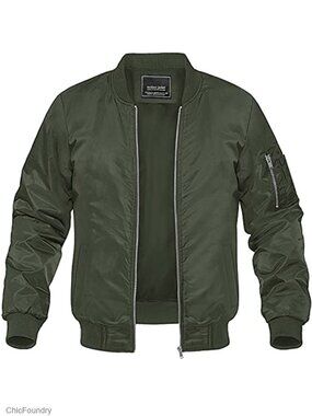 Men's Lightweight Bomber Jacket Windbreaker Casual Fall Spring Coat